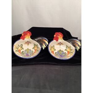 Green Talavera Rooster Hand Painted